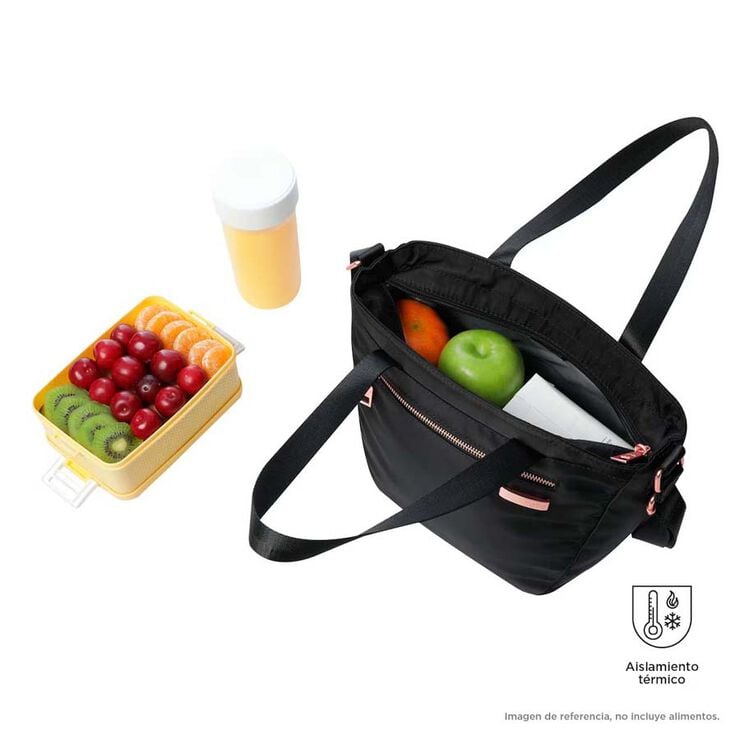 Bolsa Portaalimentos Totto Pasiflora negro