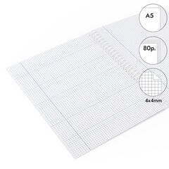 Libreta espiral Abacus A5 80 hojas 4x4 margen