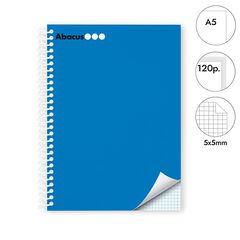 Notebook A5 Abacus tapa extradura 120 hojas 5x5 azul