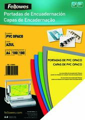 Tapes d'enquadernar A4 Fellowes PVC 180 micres blau 100u