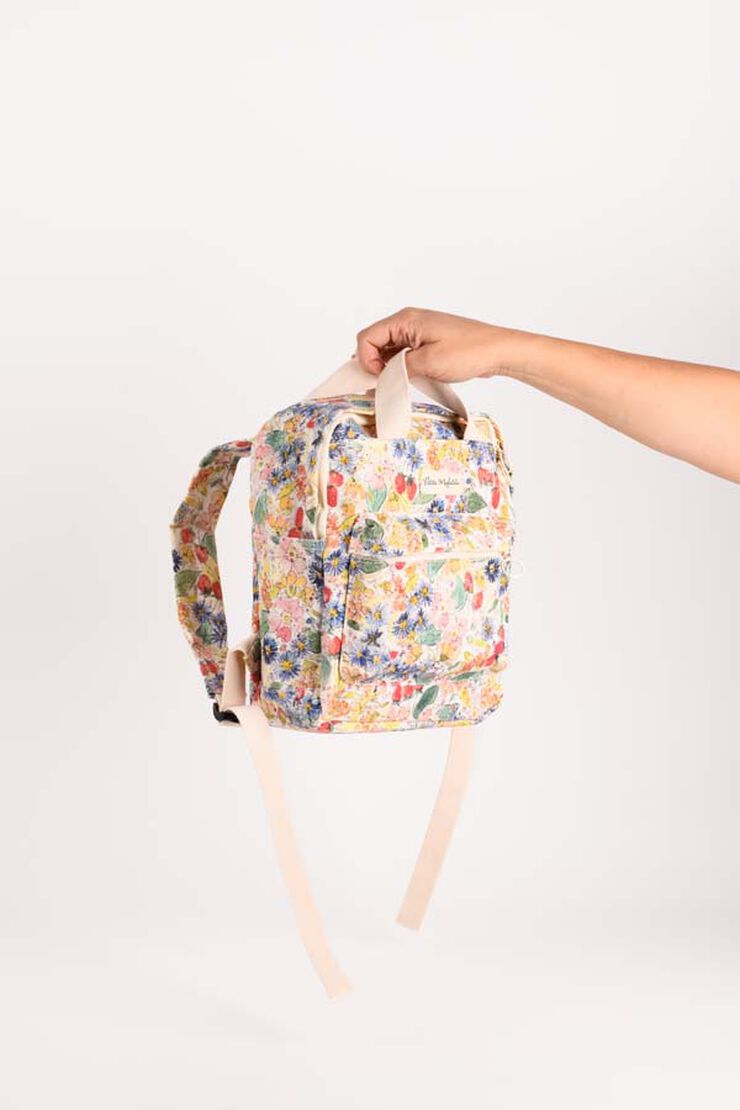 Mochila Petite Mafalda Flores peque&ntilde;a 20x29cm