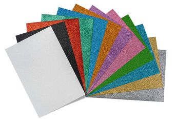 Planxa goma Eva amb purpurina Faibo 40x60cm negre