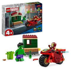LEGO&reg; Super H&eacute;roes Iron Man con Moto y Hulk 76287