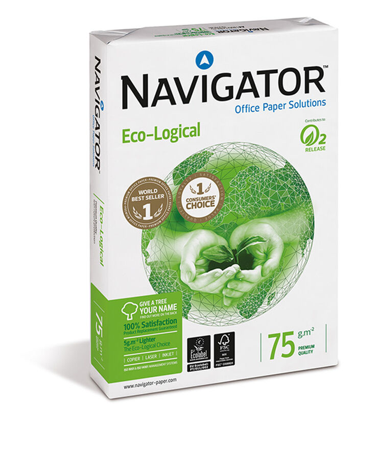 Papel blanco Navigator Eco-Logical A4 75g 500 hojas