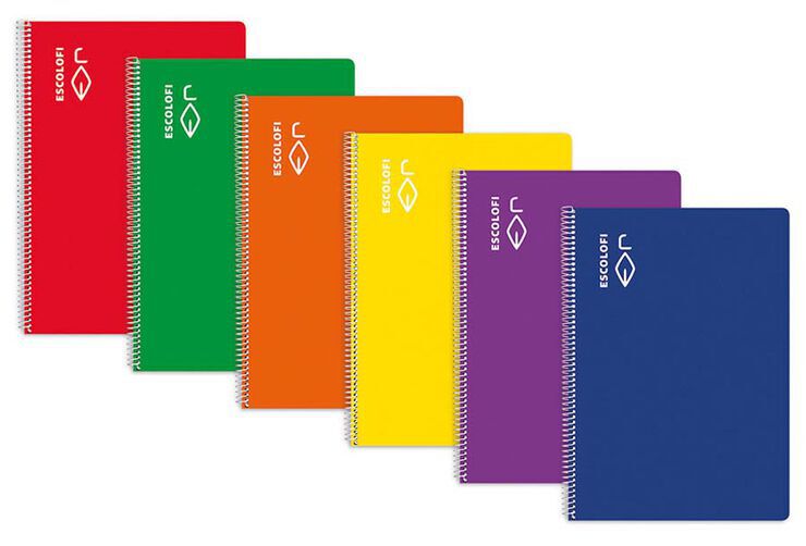 Libreta espiral Escolofi Folio 100 hojas cuadr&iacute;cula 4x4 con margen azul