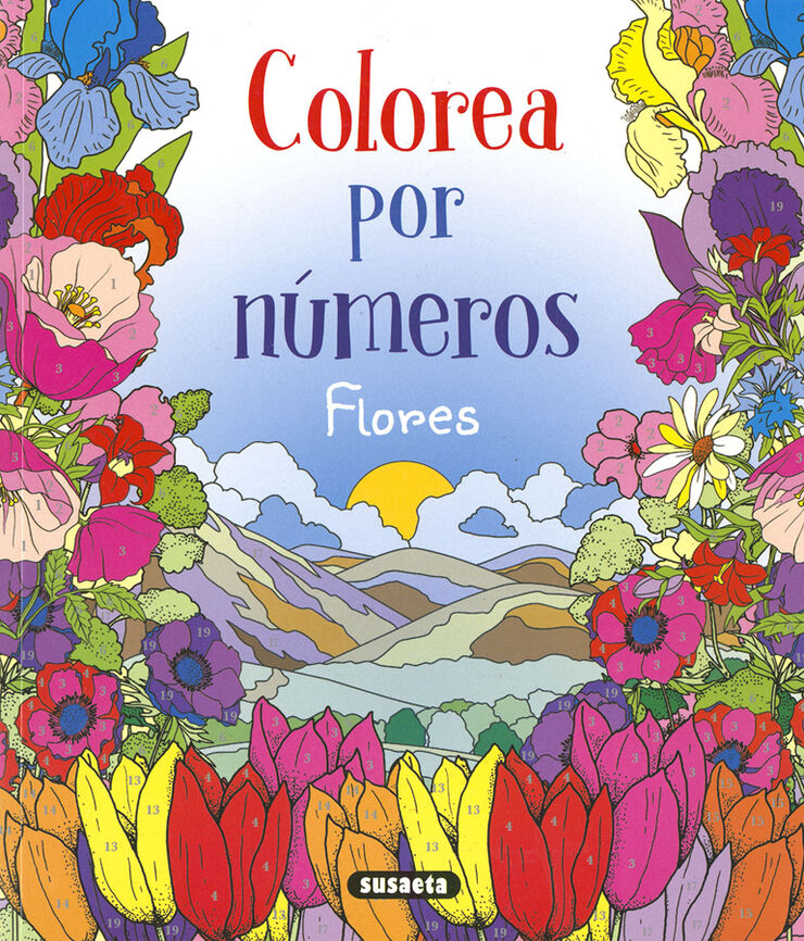 Flores, colorea por n&uacute;meros