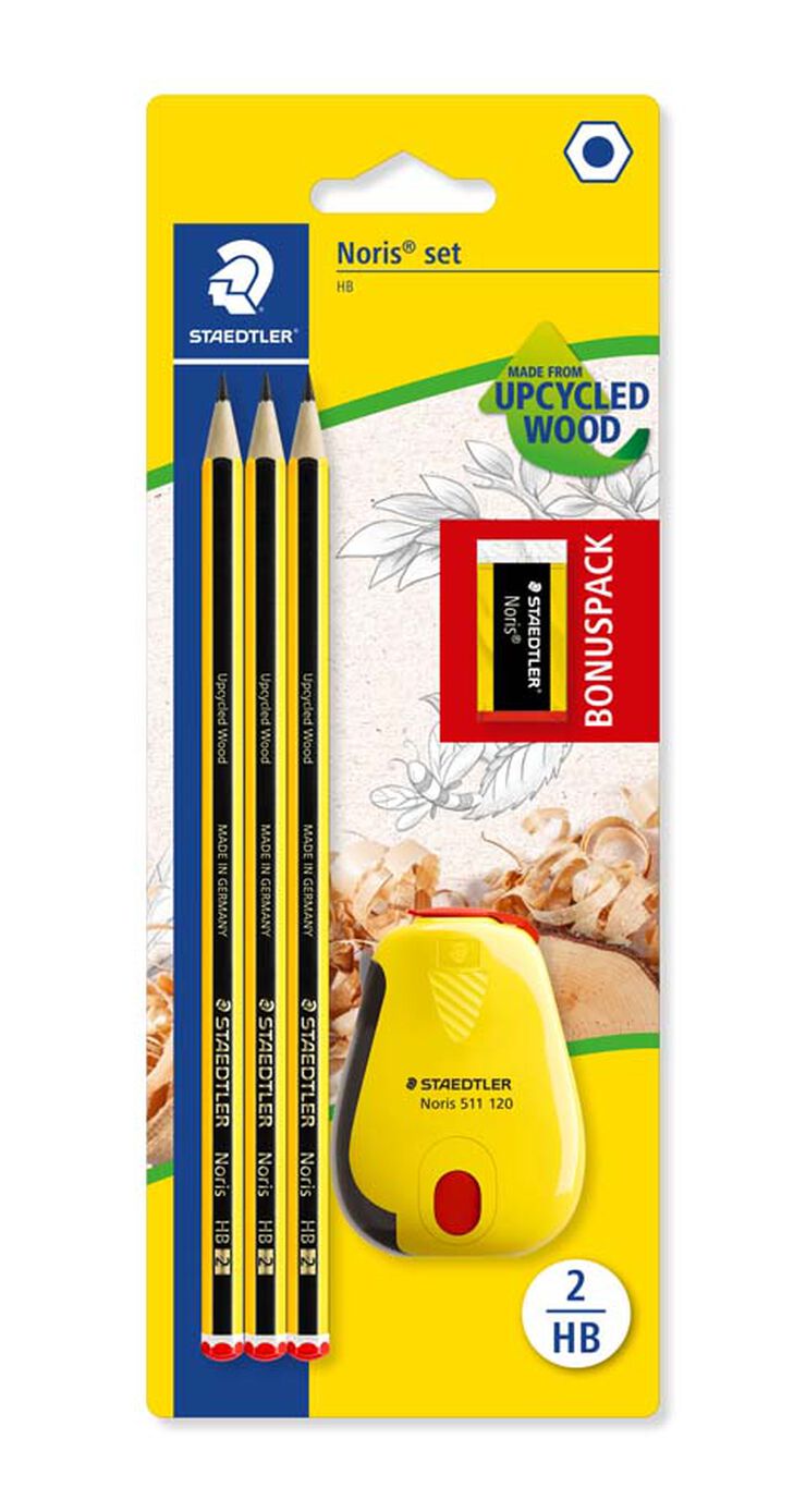 Set Staedtler 8 L&aacute;pices Noris 120-2 + Goma + Sacapuntas