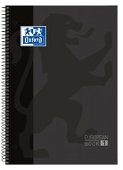 Notebook Oxford EuropeanBook 1 A4 80 fulls 5x5 gris fosc