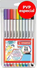 Retoladors Stabilo Pen68 Brush 10 colors
