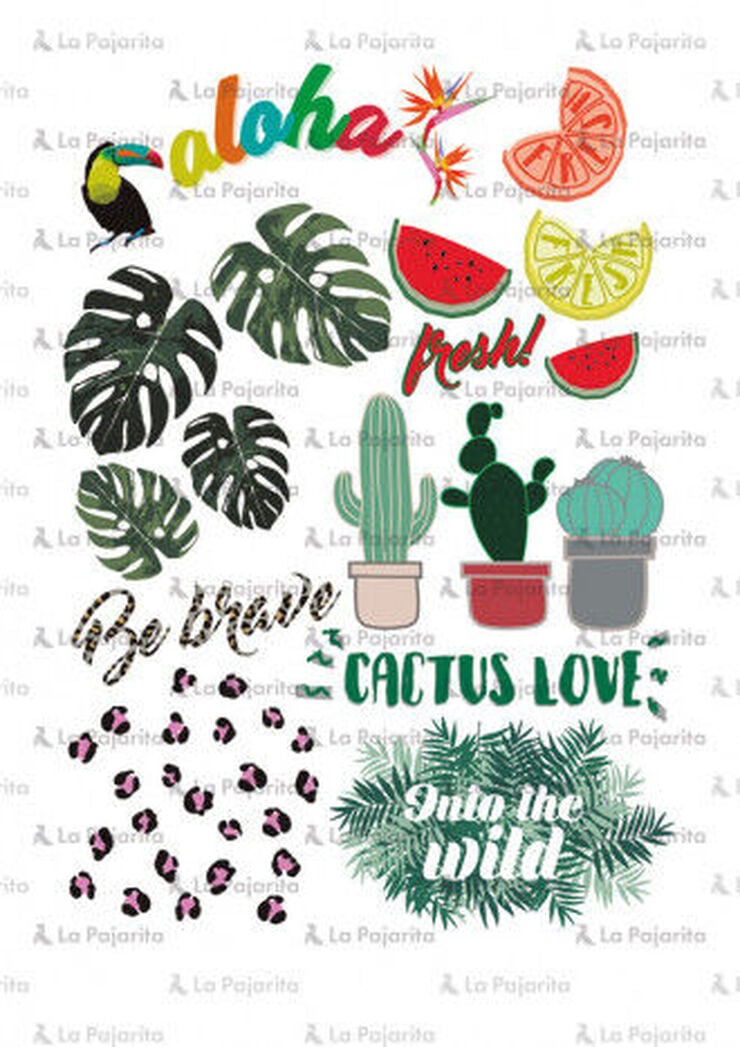 Hojas Papel Transfer La Pajarita Aloha 5u
