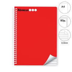 Libreta espiral Abacus A4 80 hojas pauta 2,5mm rojo