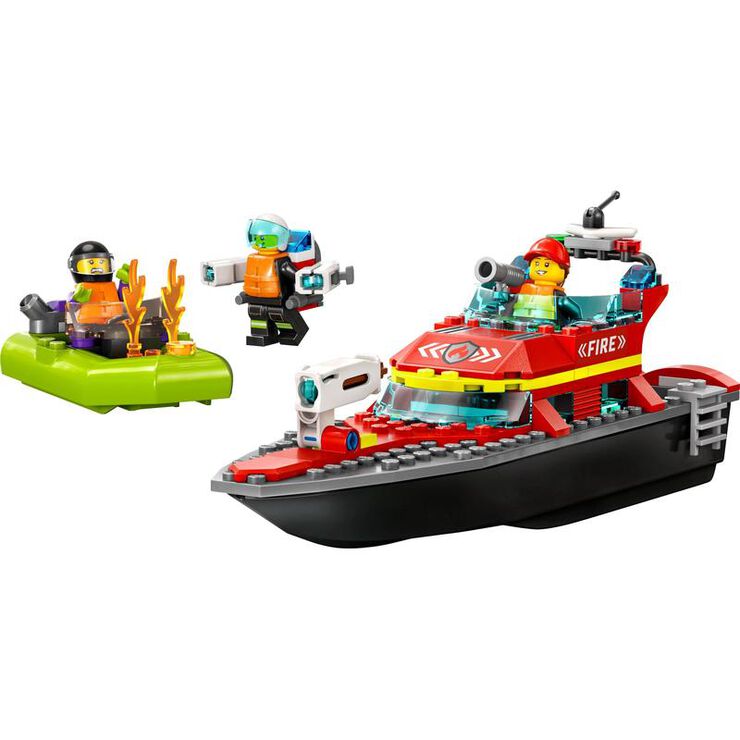 LEGO&reg; City Lancha de Rescate de Bomberos y Zodiac 60373