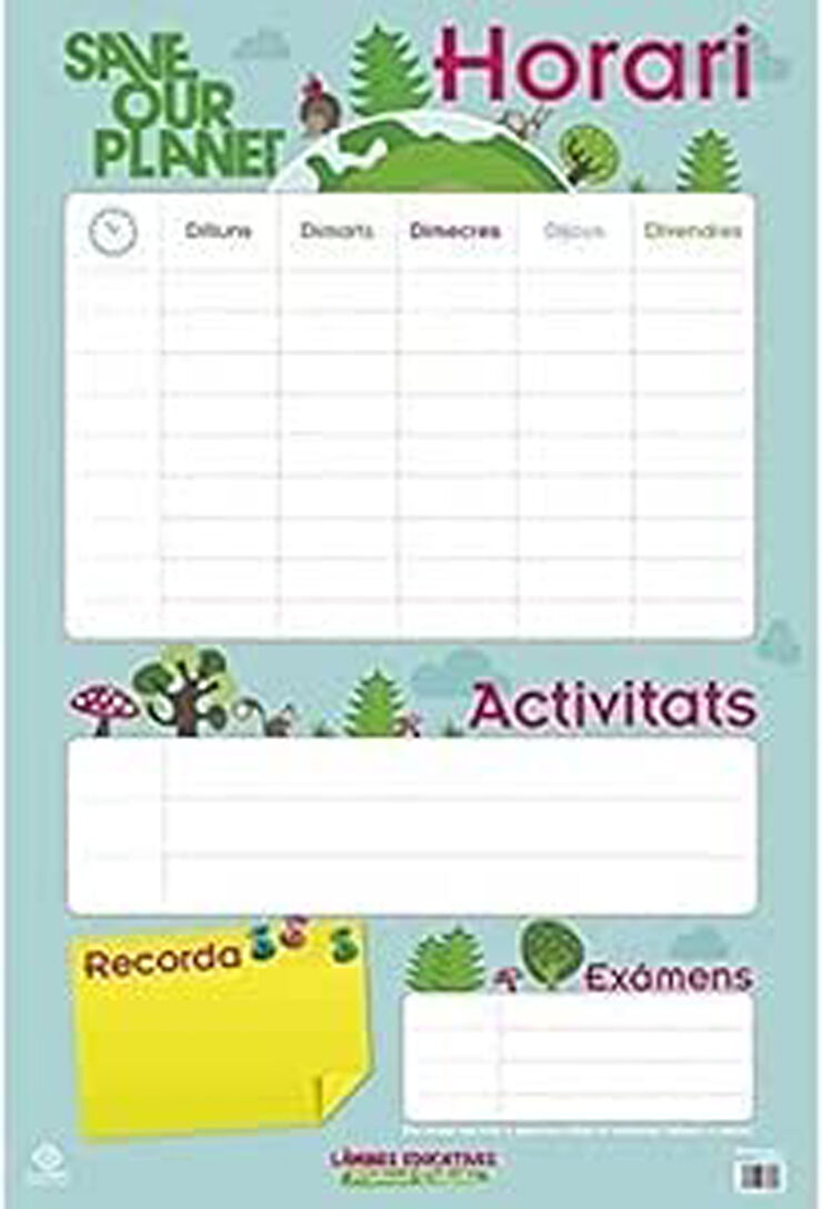 L&agrave;mina educativa - Horari escolar
