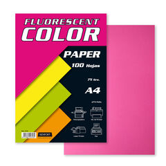 Paper Fluorescent Senfort A4 f&uacute;csia 100 fulls