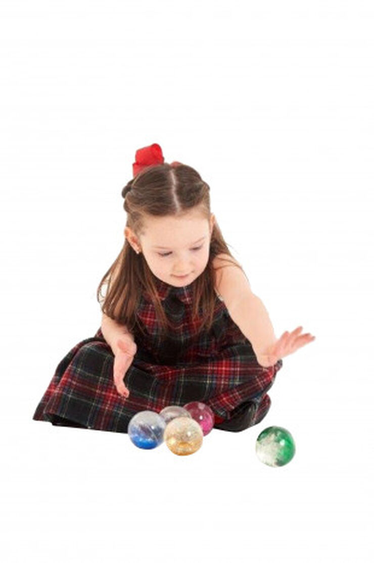 Pelotas sensoriales purpurina