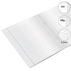 Libreta grapada Abacus A4 48 hojas pauta 2,5mm azul