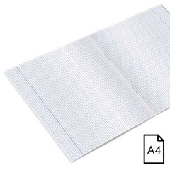 Libreta grapada Abacus A4 48 hojas 4x4mm rojo