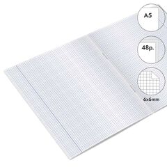 Llibreta grapada Abacus A5 48 fulls 6x6mm vermell