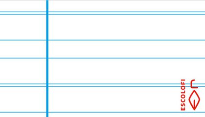 Libreta grapada Escolofi A4 50 hojas montessori pauta 3,5mm margen azul