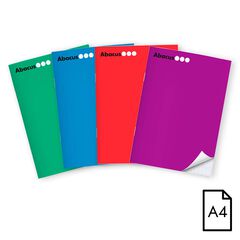 Libreta grapada Abacus A4 48 hojas 4x4mm rojo