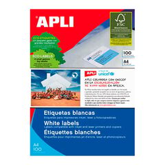 Etiqueta Apli Inkjet/Laser/Fotoc. 105x48mm 100 hojas