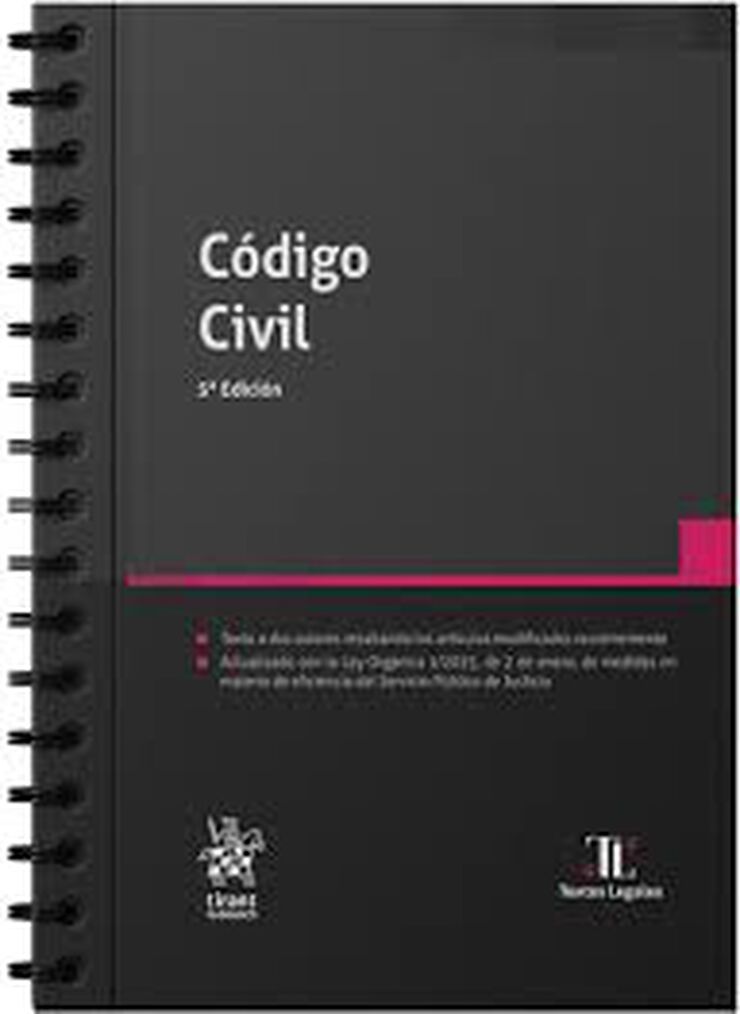 C&oacute;digo Civil 5&ordf; Edici&oacute;n con anillas 2025