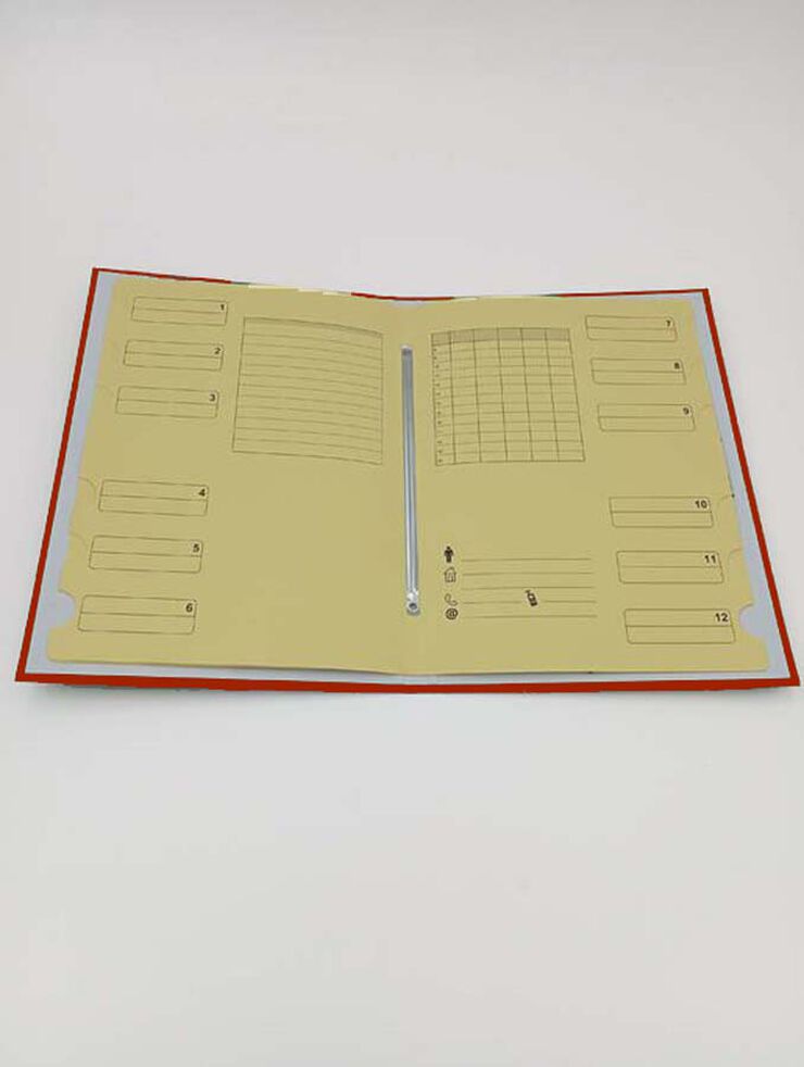 Carpeta clasificadora forrada rojo