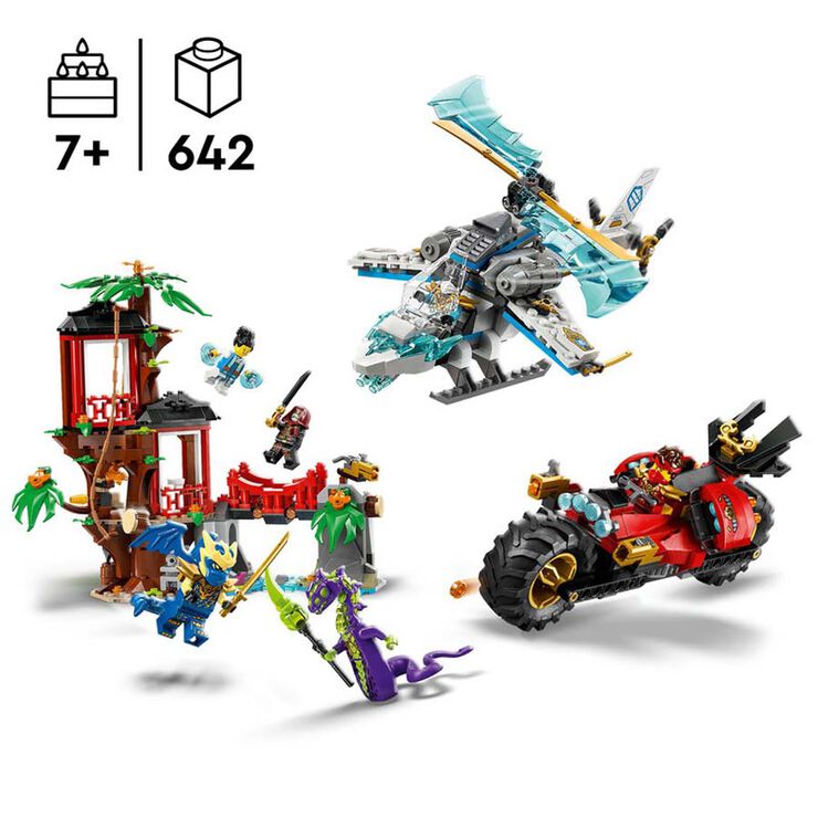LEGO&reg; Ninjago Batalla de Vehicles Ninja al Costat de la Caseta de l&rsquo;Arbre 71857