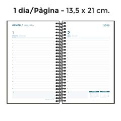 Agenda espiral Senfort A5 dia/p&agrave;g catal&agrave; 2025 marbre