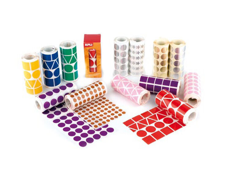 Gomets Quadrat mitj&agrave; 15mm rotlle blau