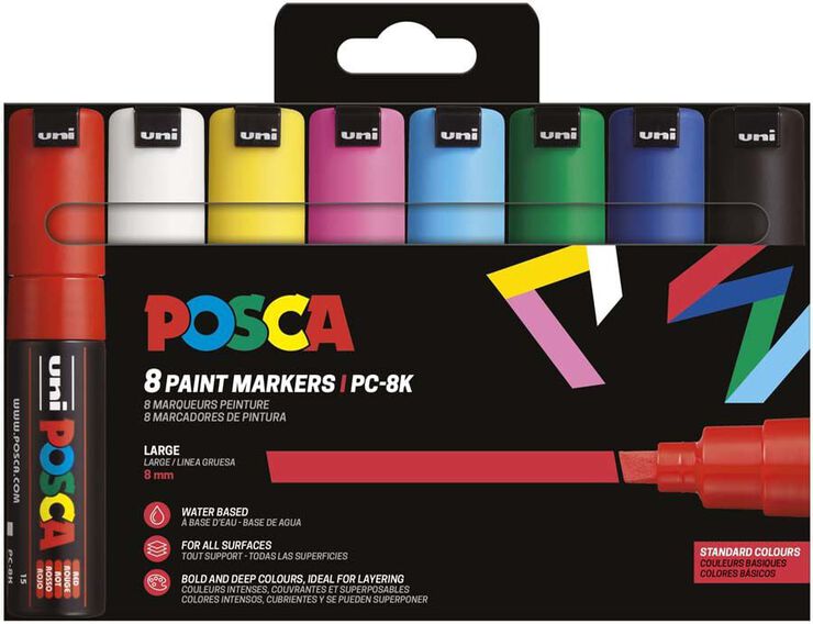 Rotuladores Posca PC-8K 8mm Basic 8 colores