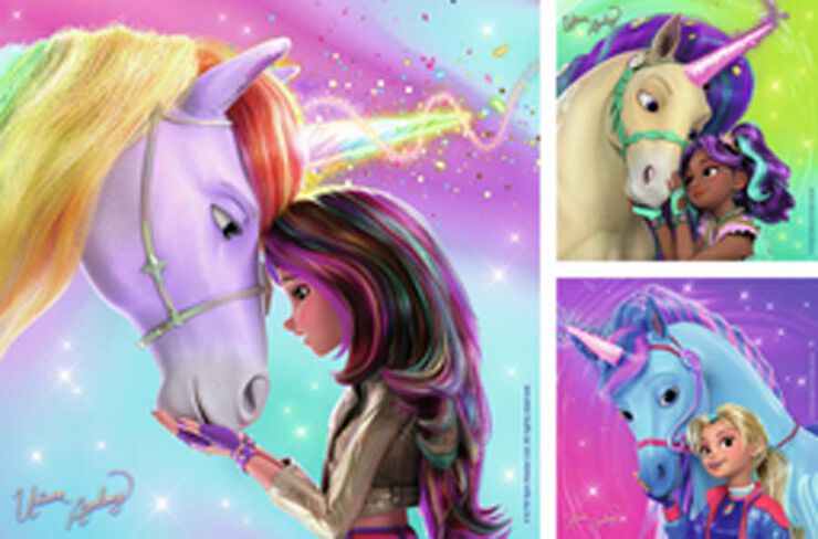 Puzle 3 X 49 peces Unicorn Academy