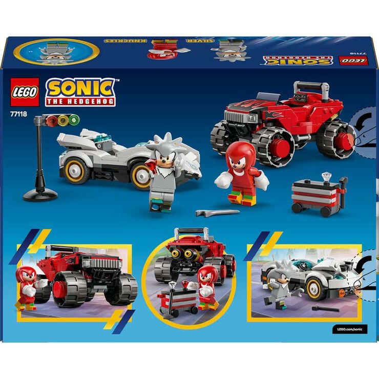 LEGO&reg; Sonic the Hedgehog&trade; Coche de Silver vs. Monster Truck de Knuckles 77118