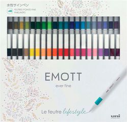 Retoladors Emott Uni-Ball Emott caixa 40 colors