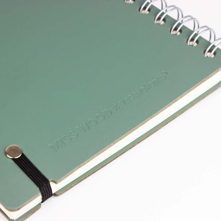 Libreta A5 raya Miss Wood Vacavaliente verde