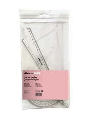 Set regla, escuadra y cartab&oacute;n Abacus 25 cm