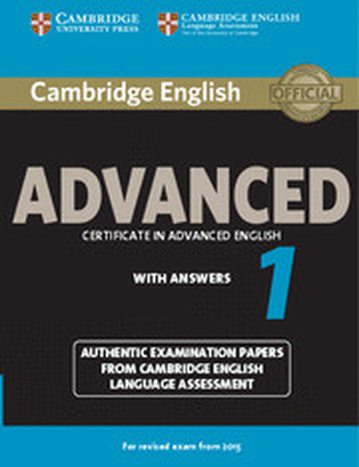 Cambridge English Advanced 1 for Revised Exam From 2015 Student'S book With Answers