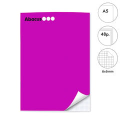 Libreta grapada Abacus A5 48 hojas 6x6mm lila