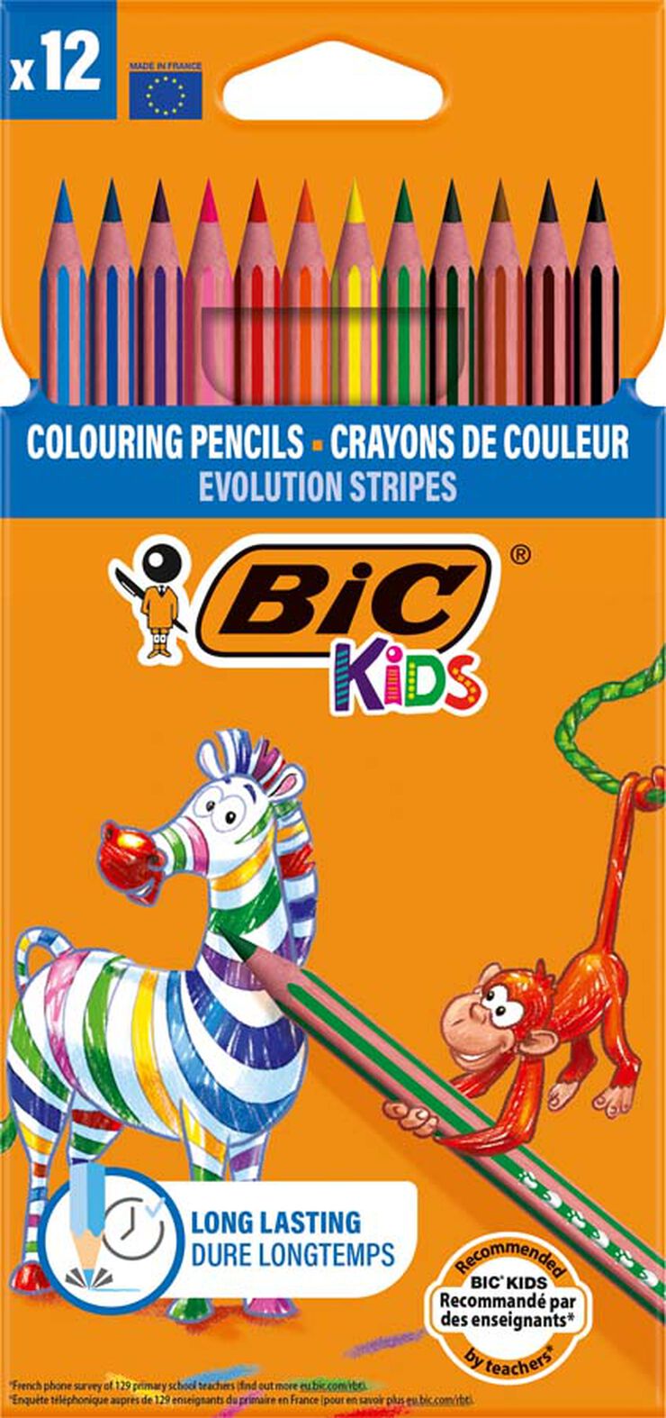Llapis de colors Bic Kids Evolution Stripes 12 colors