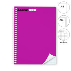 Libreta espiral Abacus A4 80 hojas 6x6mm lila
