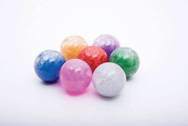 Pelotas sensoriales purpurina