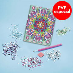 Libro decora con Diamantes Mandala Rosa