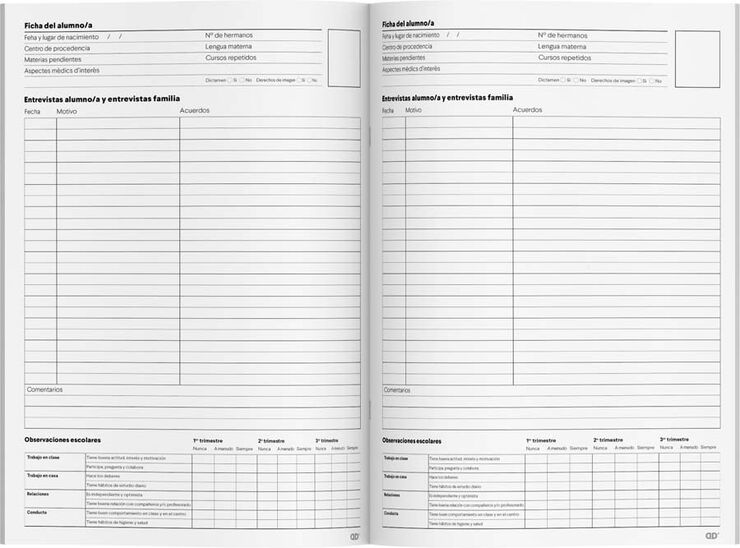 Cuaderno Tutor&iacute;a A4 Additio castellano