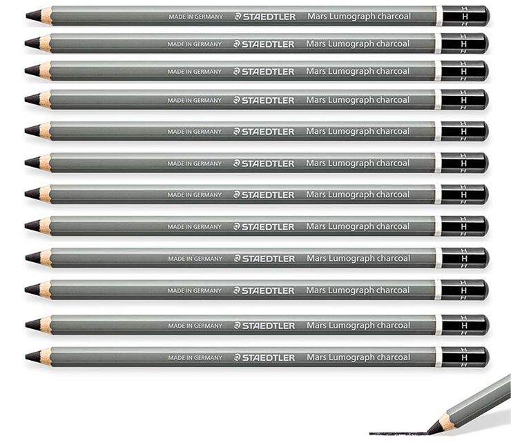 L&aacute;pices Graphite Mars Lumograph H 12u