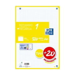 Recanvi Note book 1 Oxford A4 5x5 100+20 fulls llima