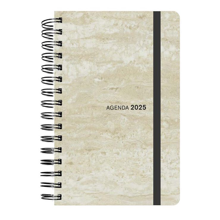 Agenda espiral Senfort A5 setm/vista catal&agrave; 2025 marbre