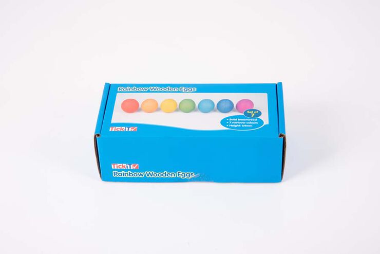 Ous de fusta de colors 7 unitats