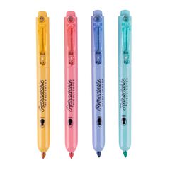 Marcador retr&agrave;ctil fluorescent pastel Apli 4 colors
