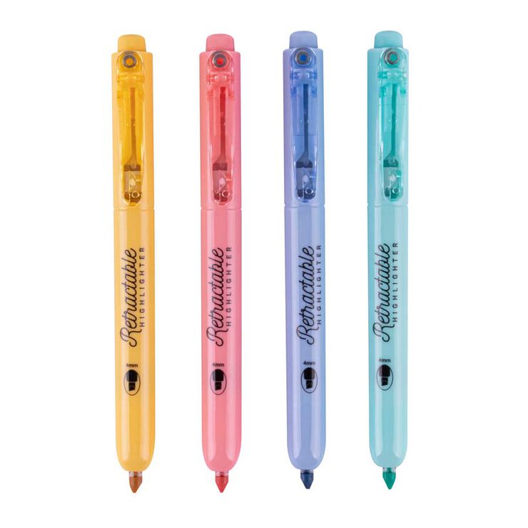 Marcador retr&agrave;ctil fluorescent pastel Apli 4 colors